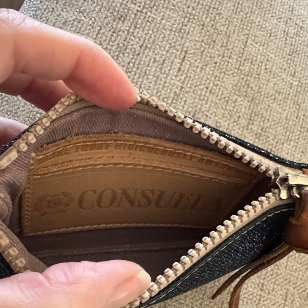 Consuela Blue Glitter Wristlet with Leather Accents - Picture 5 of 5